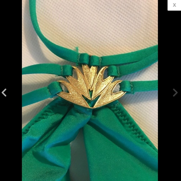 NEW $144 Trina Turk Garden Party Strappy-Back‎ One-Piece Jade Green [SZ 4 ] - Picture 6 of 8